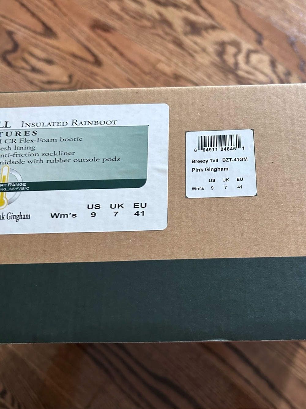 pink gingham The Original Muck Boot Company boots NEW NIB women’s size 9 - Picture 4 of 16
